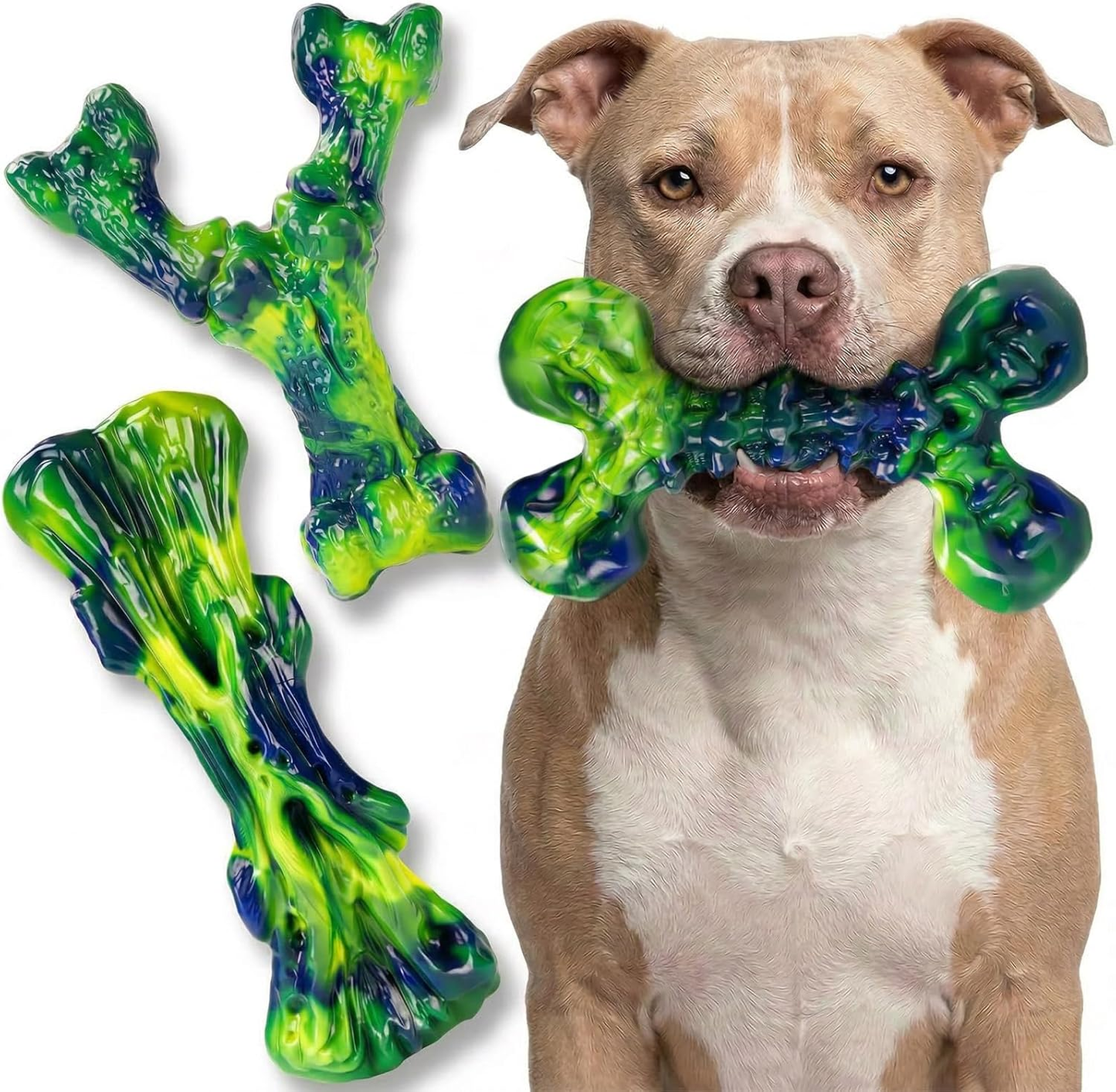 Indestructible Dog Chew Toys for Aggressive Chewers : 3-Pack - Peanut