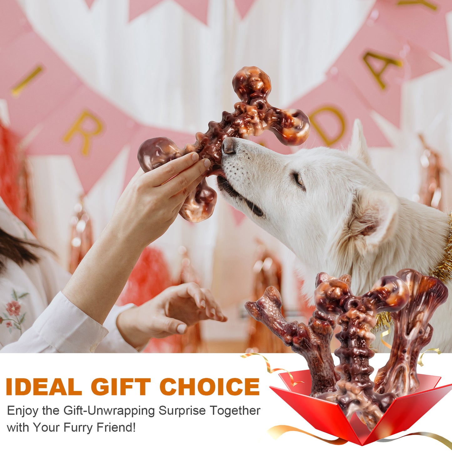 Dog Toys for Aggressive Chewers - 3 Pack Bacon Flavored