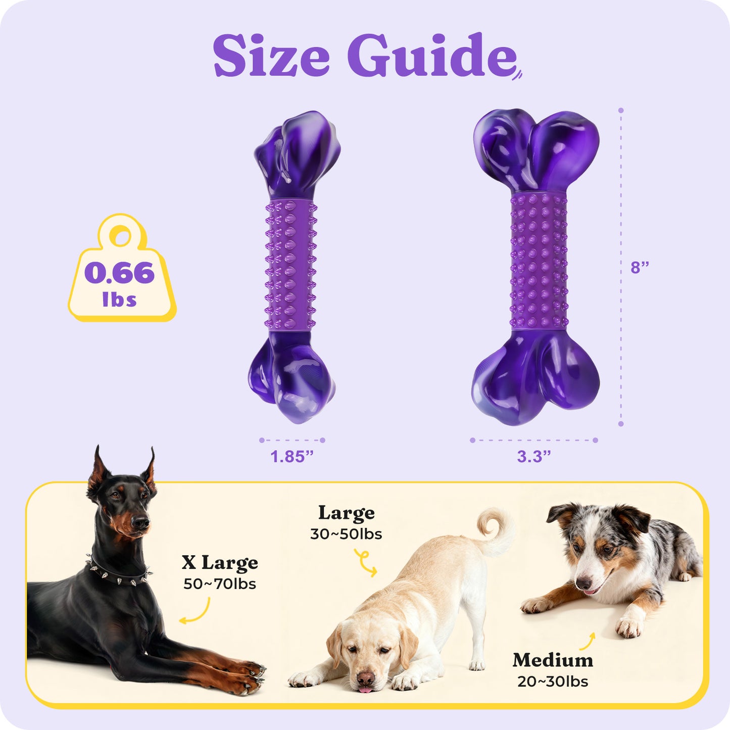 Dog Toys for Aggressive Chewers: Tough Bacon Flavored Nylon Bone to Keeps Them Busy