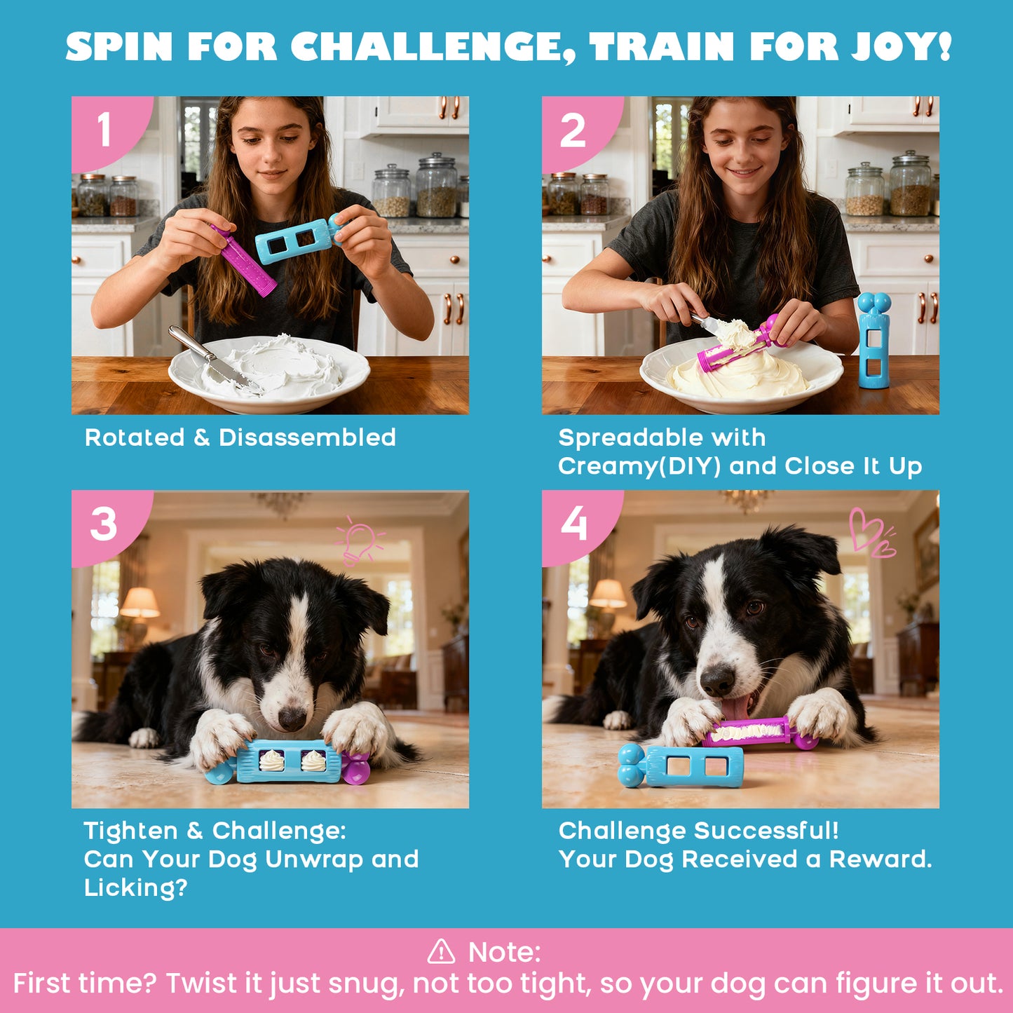 Dog Toys for Aggressive Chewers: Durable Nylon Dog Chew Toy, 3 Refill Zones, Bacon Flavor ：Pink & Blue