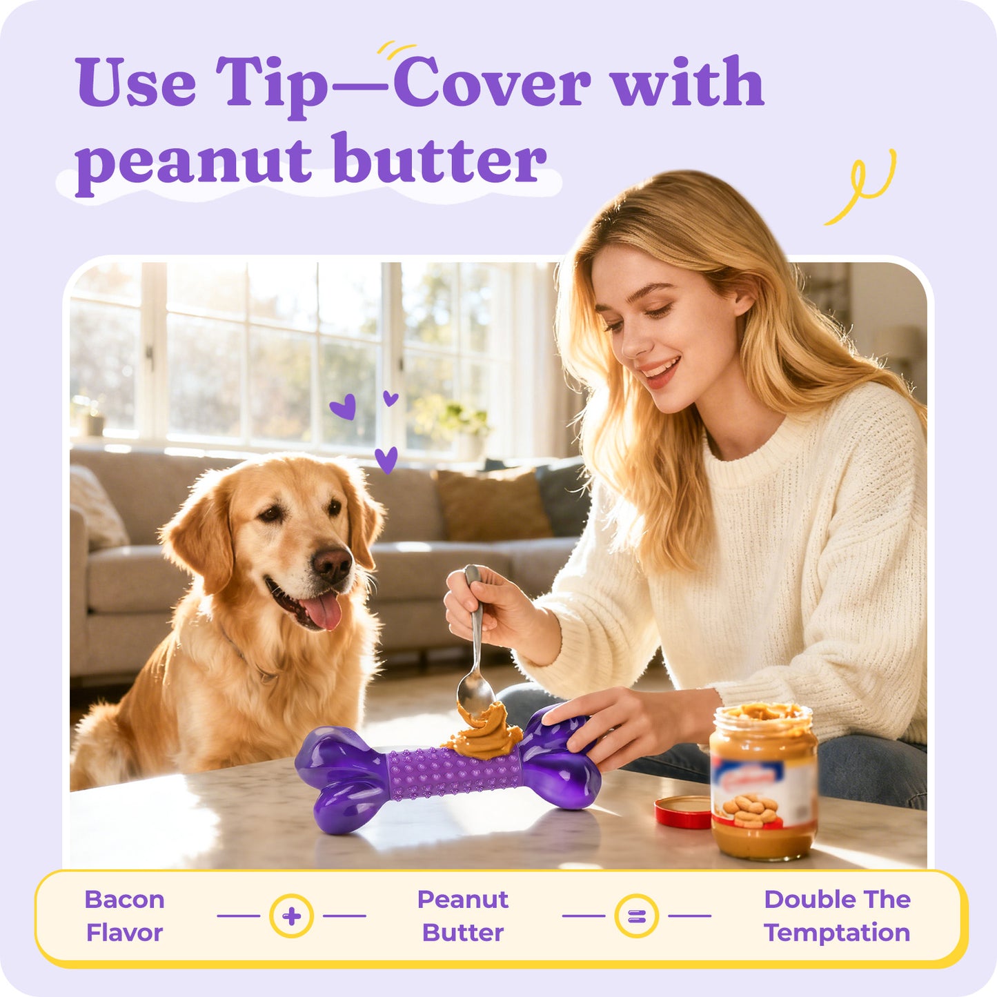 Dog Toys for Aggressive Chewers: Tough Bacon Flavored Nylon Bone to Keeps Them Busy