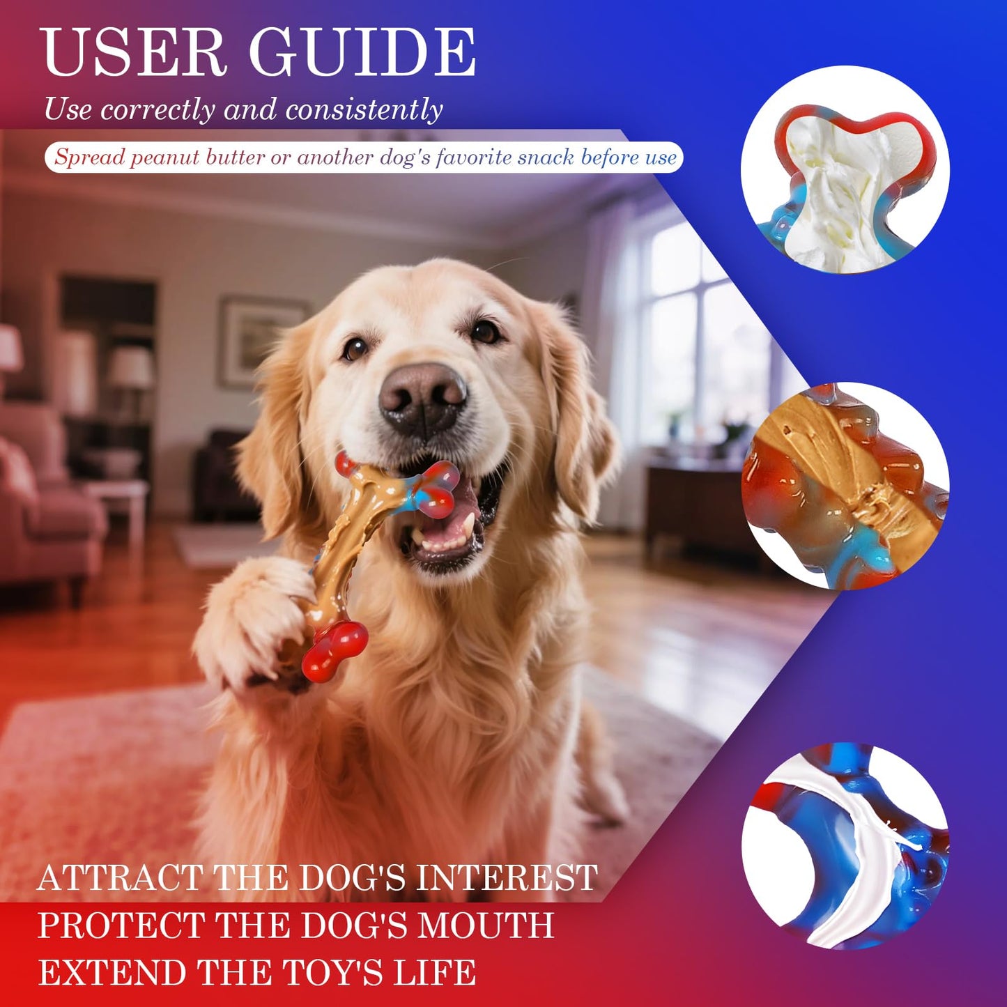 Kseroo Bacon Flavored Nylon Bone Shaped Tough Chew Dog Toy, Red, 1 Count