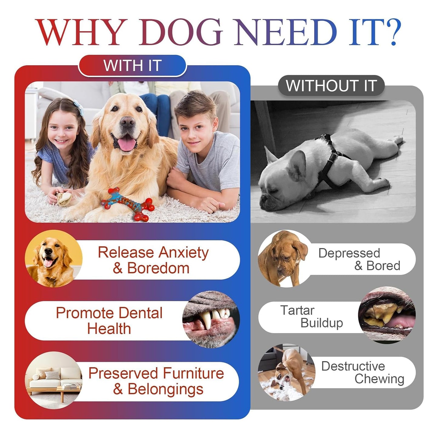 Kseroo Bacon Flavored Nylon Bone Shaped Tough Chew Dog Toy, Red, 1 Count