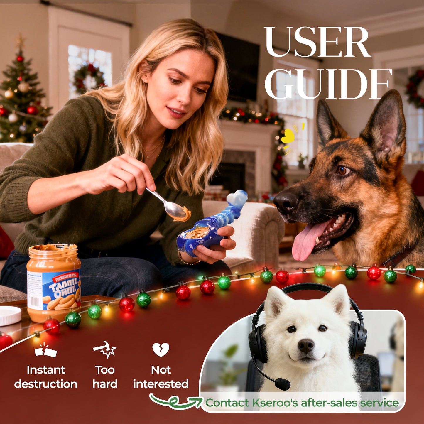 Indestructible Dog Toys for Aggressive Chewers: 2-Pack Tough Chew Toy for Large Dogs