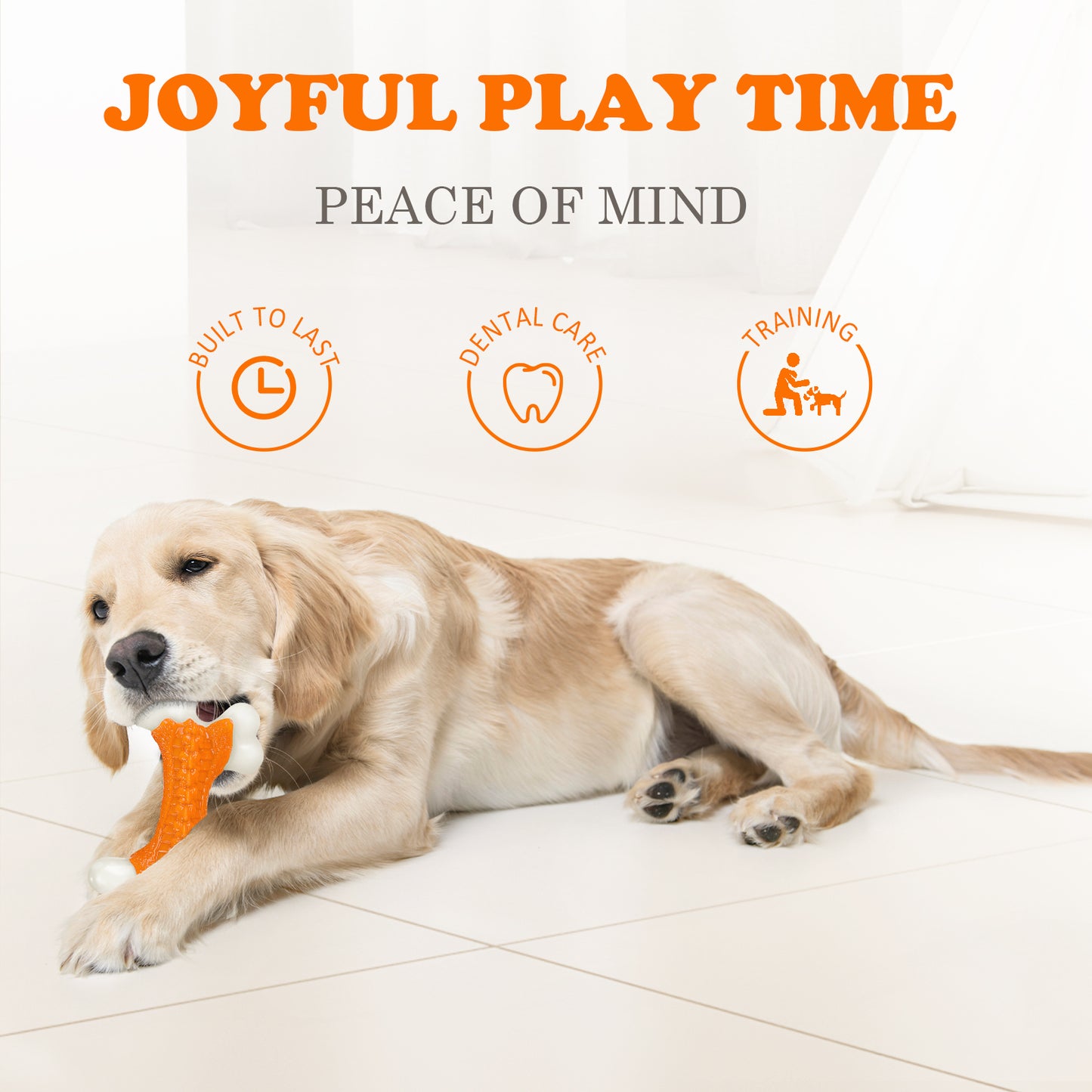 10-Pack Dog Toys for Aggressive Chewers Large Breed, Tough Bones