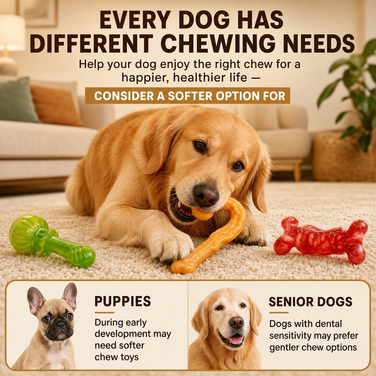 Kseroo 3 Pack Dog Chew Toys for Aggressive Chewers 30-85 lbs,Beef Flavored Tough Dog Toys for Medium & Large Breeds, Durable Hard Nylon Dog Toy, Reduce Boredom, Teeth Cleaning, Dog Bones Long-Lasting