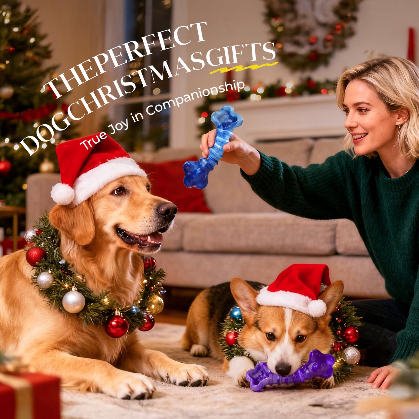 Indestructible Dog Toys for Aggressive Chewers: 2-Pack Tough Chew Toy for Large Dogs