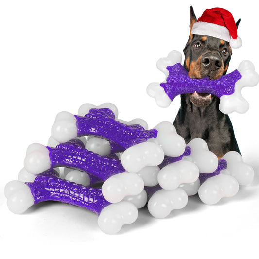 6-Pack Tough Dog Chew Toys for Aggressive Chewers Large Medium Breed Bacon Flavor