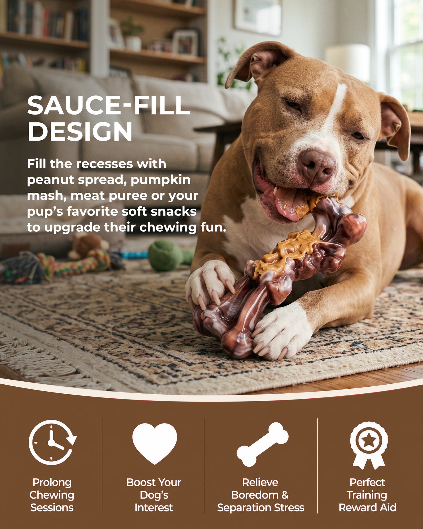 Kseroo 3-Pack Long-Lasting Dog Toys for Aggressive Chewers