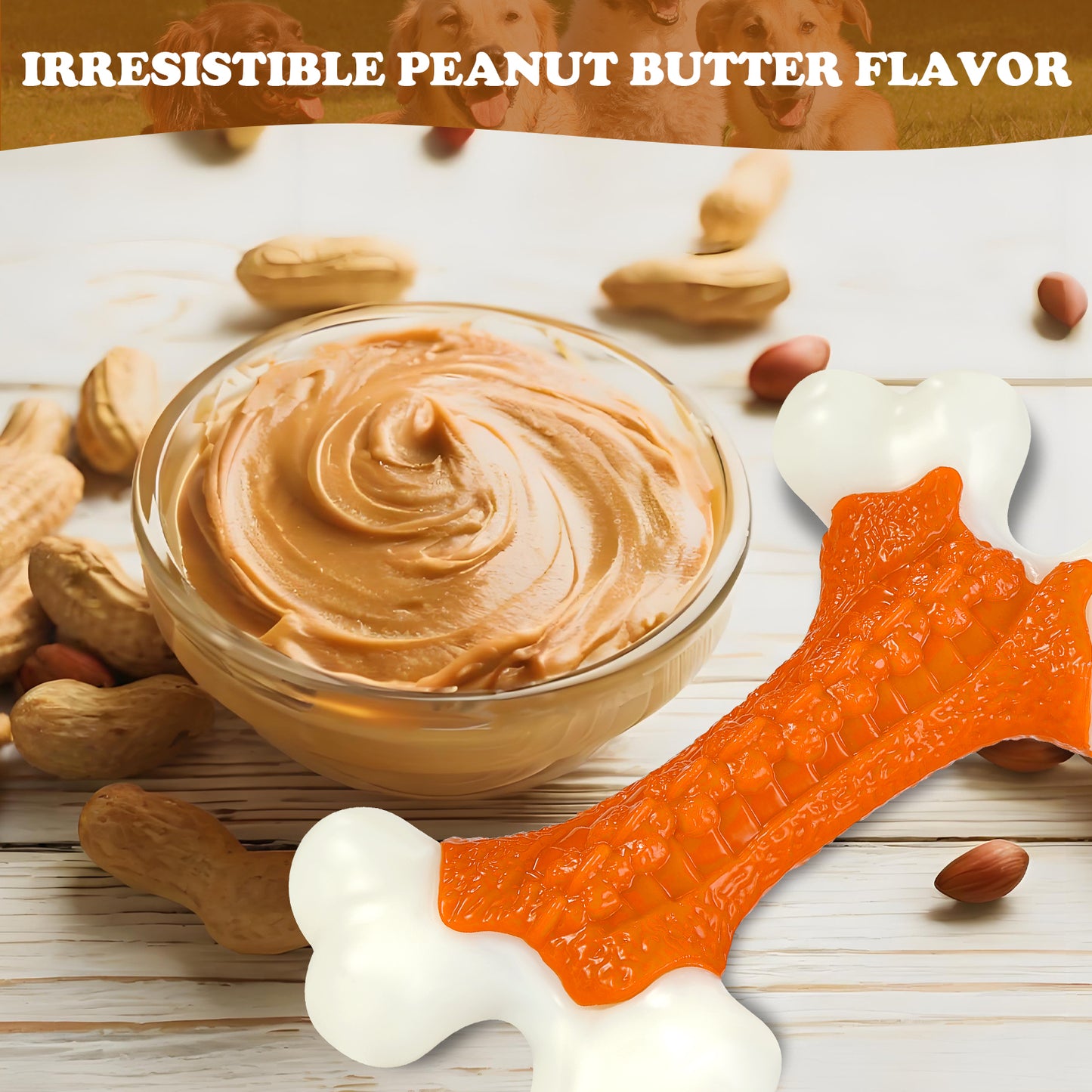 10-Pack Dog Toys for Aggressive Chewers Large Breed, Tough Bones