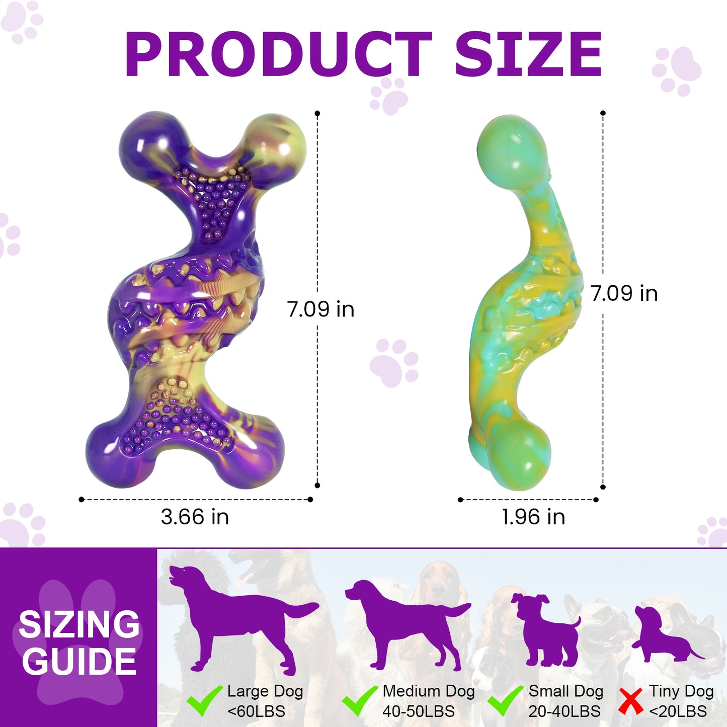 Kseroo Dog Toys for Aggressive Chewers: 2 Pack Tough Toy