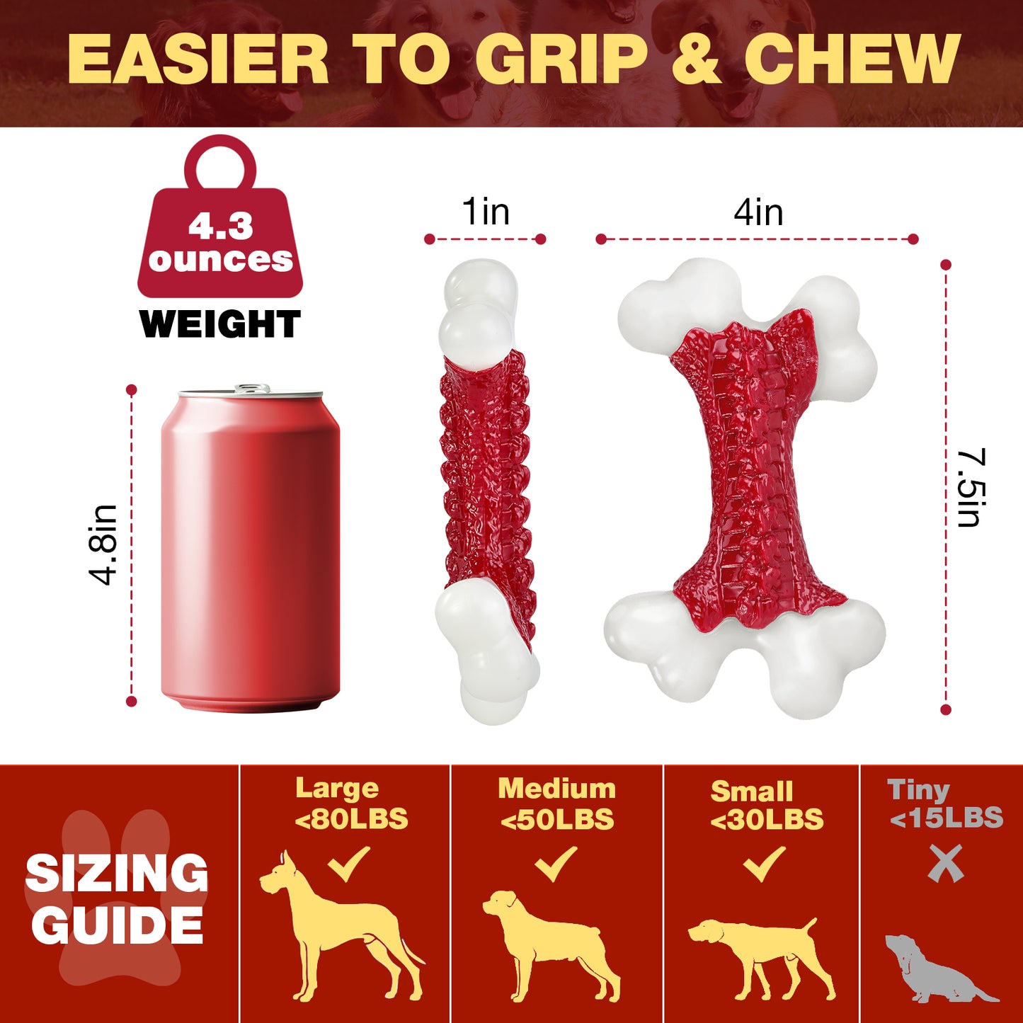 10-Pack Tough Dog Toys, Toys for Aggressive Chewers Large Breed