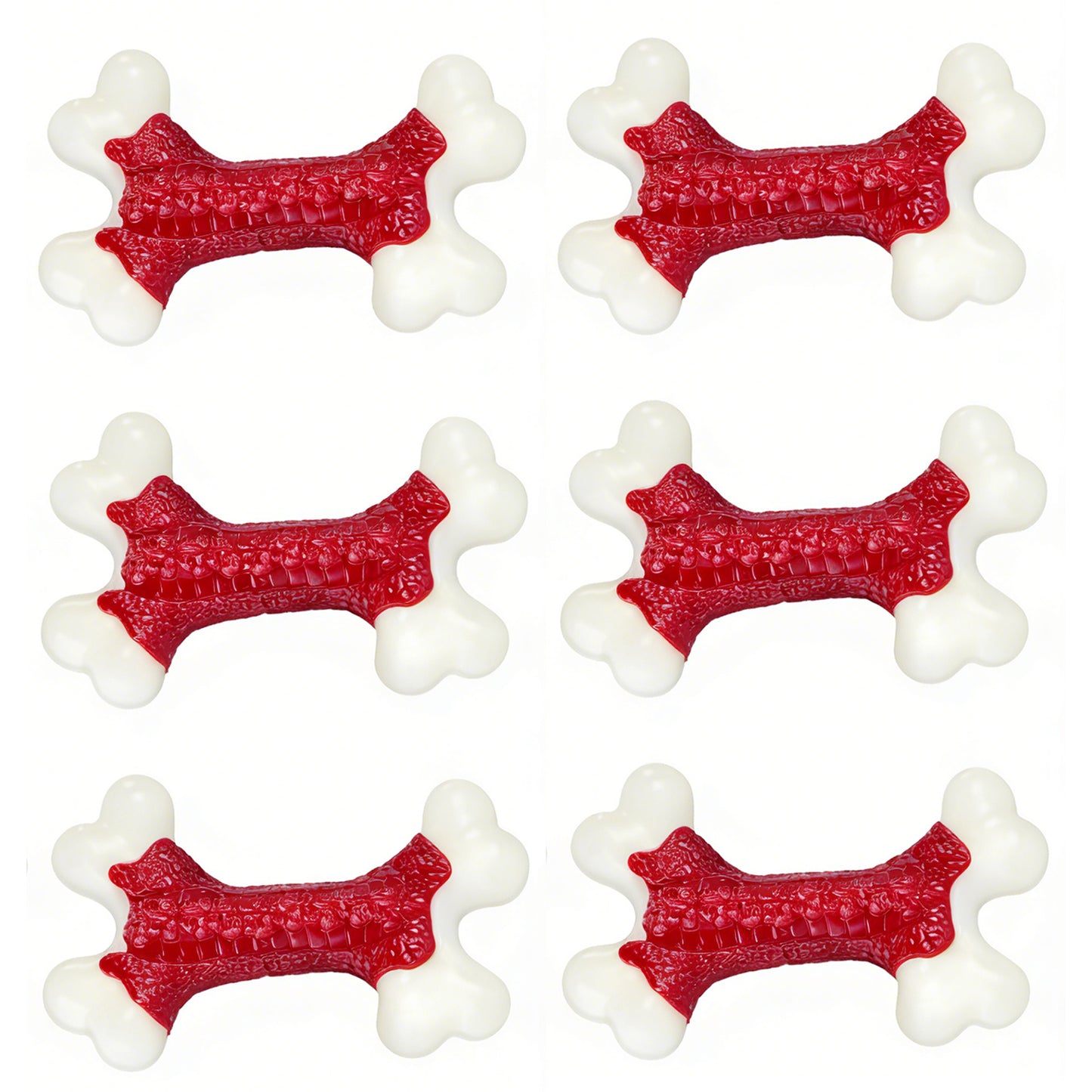 kseroo 6-Pack Dog Toys for Aggressive Chewers, Indestructible Tough Nylon Bone, Teething & Boredom Relief Chew for Large Dogs, Beef Flavor
