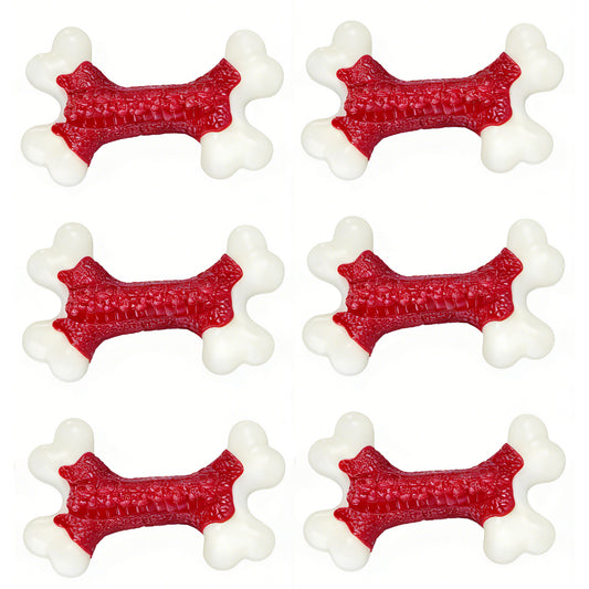 kseroo 6-Pack Dog Toys for Aggressive Chewers, Indestructible Tough Nylon Bone, Teething & Boredom Relief Chew for Large Dogs, Beef Flavor